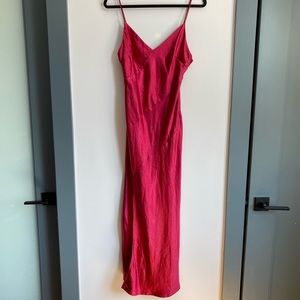 hot pink slip dress